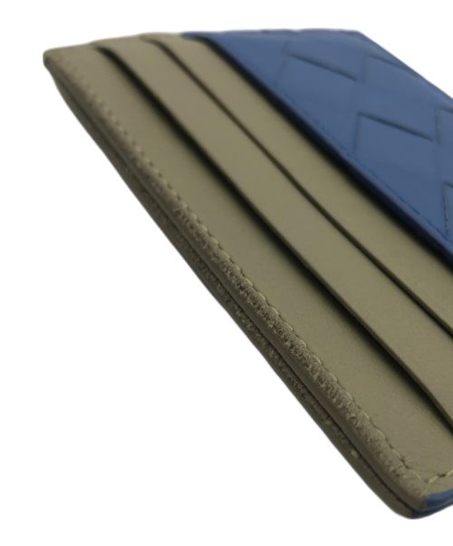 BOTTEGA VENETA（ボッテガベネタ）BOTTEGA VENETA (ボッテガベネタ) カードケース / イントレチャート カーキ×ブルーの古着・服飾アイテム