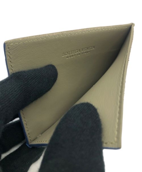 BOTTEGA VENETA（ボッテガベネタ）BOTTEGA VENETA (ボッテガベネタ) カードケース / イントレチャート カーキ×ブルーの古着・服飾アイテム