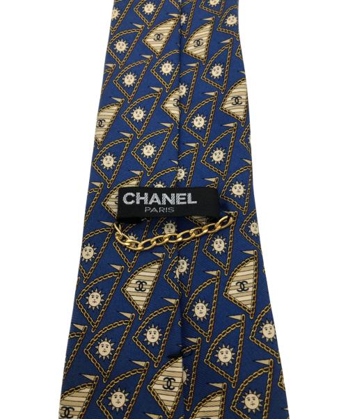CHANEL（シャネル）CHANEL (シャネル) ネクタイ ブルー×ベージュ サイズ:FREEの古着・服飾アイテム