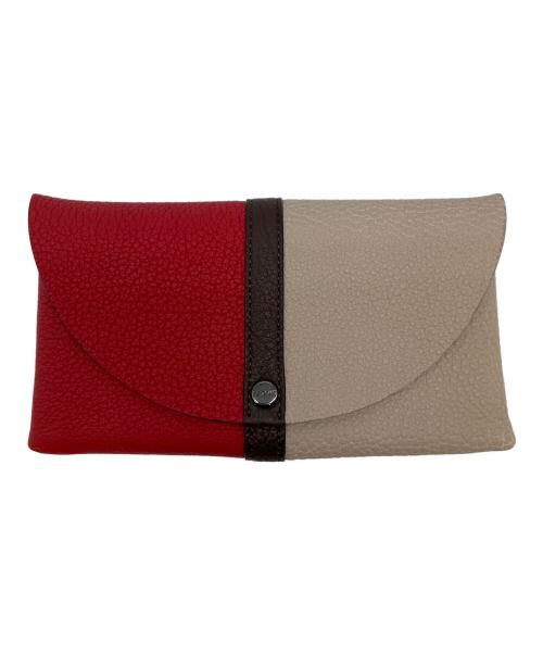 TIP ZONE（ティップゾーン）TIP ZONE (ティップゾーン) 長財布 レッド×ベージュの古着・服飾アイテム