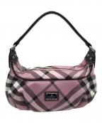 BURBERRY BLUE LABELバーバリーロンドンブルーレーベル）の古着「セミショルダーバッグ」｜ピンク×ブラック