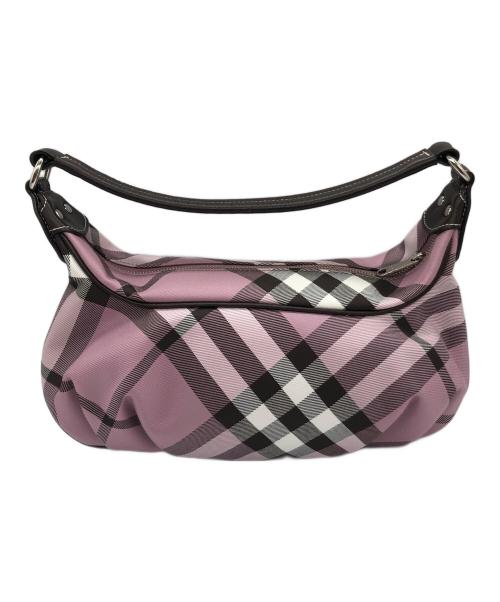 BURBERRY BLUE LABEL（バーバリーロンドンブルーレーベル）BURBERRY BLUE LABEL (バーバリーブルーレーベル) セミショルダーバッグ ピンク×ブラックの古着・服飾アイテム
