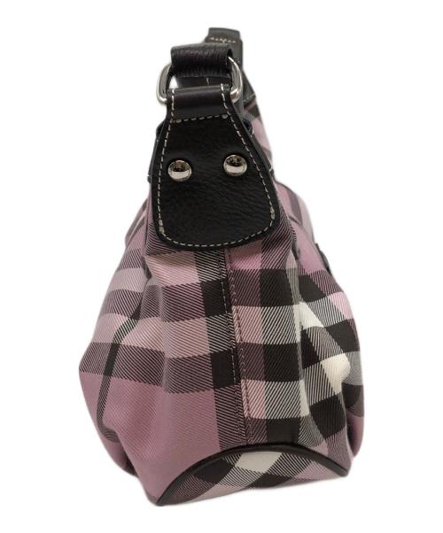 BURBERRY BLUE LABEL（バーバリーロンドンブルーレーベル）BURBERRY BLUE LABEL (バーバリーブルーレーベル) セミショルダーバッグ ピンク×ブラックの古着・服飾アイテム