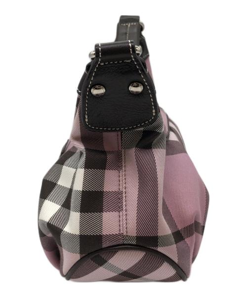 BURBERRY BLUE LABEL（バーバリーロンドンブルーレーベル）BURBERRY BLUE LABEL (バーバリーブルーレーベル) セミショルダーバッグ ピンク×ブラックの古着・服飾アイテム
