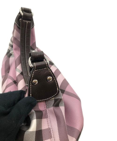 BURBERRY BLUE LABEL（バーバリーロンドンブルーレーベル）BURBERRY BLUE LABEL (バーバリーブルーレーベル) セミショルダーバッグ ピンク×ブラックの古着・服飾アイテム