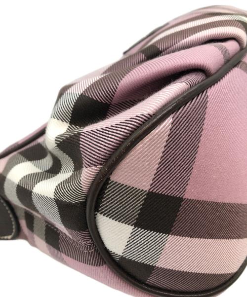 BURBERRY BLUE LABEL（バーバリーロンドンブルーレーベル）BURBERRY BLUE LABEL (バーバリーブルーレーベル) セミショルダーバッグ ピンク×ブラックの古着・服飾アイテム