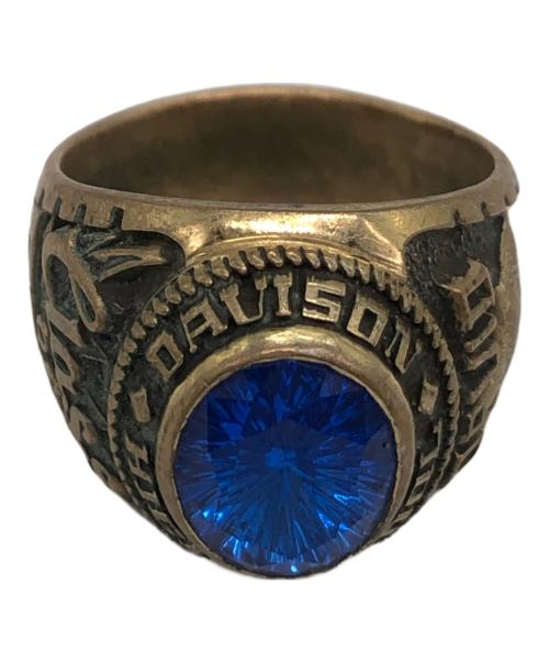 NO BRAND（ノーブランド）NO BRAND (ノーブランド) カレッジリング ゴールド×ブルー サイズ:22号の古着・服飾アイテム