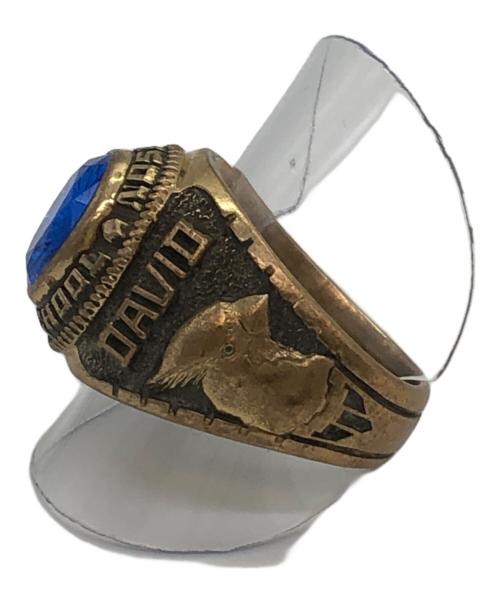 NO BRAND（ノーブランド）NO BRAND (ノーブランド) カレッジリング ゴールド×ブルー サイズ:22号の古着・服飾アイテム