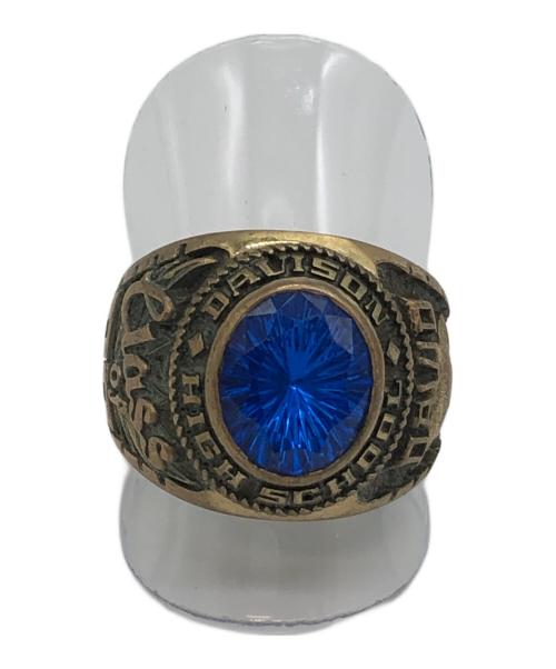 NO BRAND（ノーブランド）NO BRAND (ノーブランド) カレッジリング ゴールド×ブルー サイズ:22号の古着・服飾アイテム