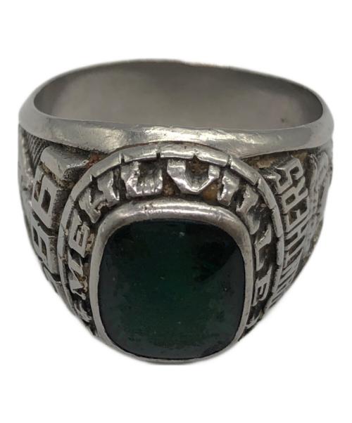 ノーブランド（ノーブランド）ノーブランド (ノーブランド) カレッジリング シルバー×グリーン サイズ:サイズ表記無しの古着・服飾アイテム