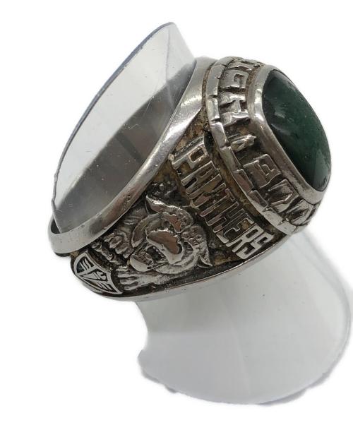 ノーブランド（ノーブランド）ノーブランド (ノーブランド) カレッジリング シルバー×グリーン サイズ:サイズ表記無しの古着・服飾アイテム