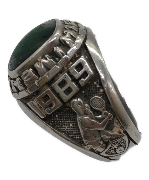 ノーブランド（ノーブランド）ノーブランド (ノーブランド) カレッジリング シルバー×グリーン サイズ:サイズ表記無しの古着・服飾アイテム