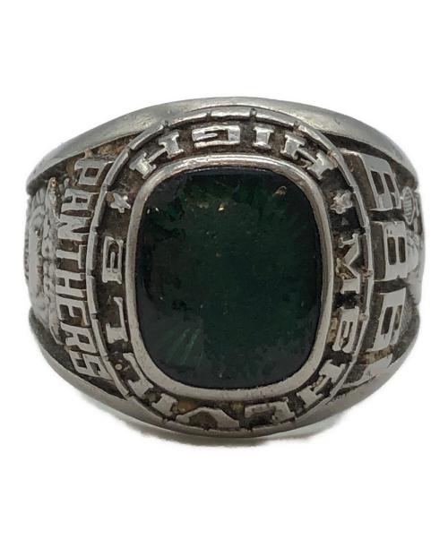 ノーブランド（ノーブランド）ノーブランド (ノーブランド) カレッジリング シルバー×グリーン サイズ:サイズ表記無しの古着・服飾アイテム