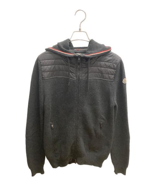 MONCLER（モンクレール）MONCLER (モンクレール) 切替ジップアップニット グレー サイズ:SIZE Mの古着・服飾アイテム