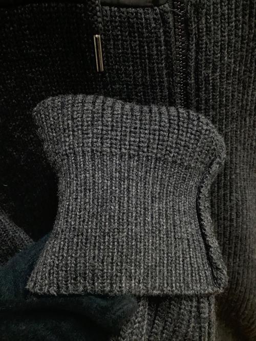 MONCLER（モンクレール）MONCLER (モンクレール) 切替ジップアップニット グレー サイズ:SIZE Mの古着・服飾アイテム