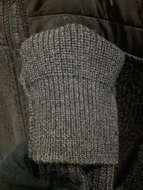 MONCLER（モンクレール）MONCLER (モンクレール) 切替ジップアップニット グレー サイズ:SIZE Mの古着・服飾アイテム