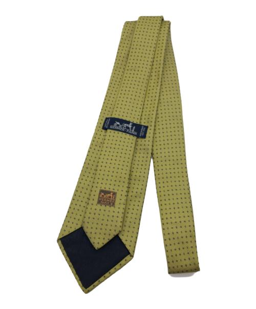 HERMES（エルメス）HERMES (エルメス) ネクタイ イエロー×ネイビー サイズ:FREEの古着・服飾アイテム