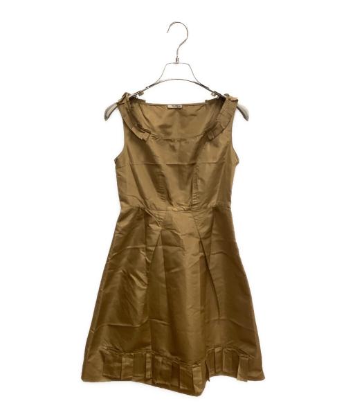 MIU MIU（ミュウミュウ）MIU MIU (ミュウミュウ) ノースリーブワンピース ブラウン サイズ:SIZE 36の古着・服飾アイテム