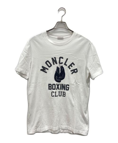 MONCLER（モンクレール）MONCLER (モンクレール) 半袖カットソー ホワイト×ブラック サイズ:Mの古着・服飾アイテム