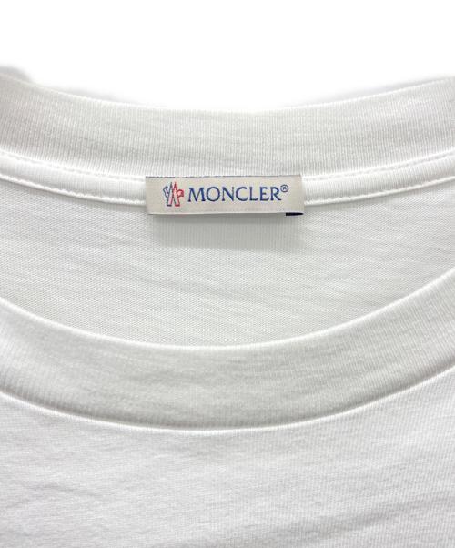 MONCLER（モンクレール）MONCLER (モンクレール) 半袖カットソー ホワイト×ブラック サイズ:Mの古着・服飾アイテム