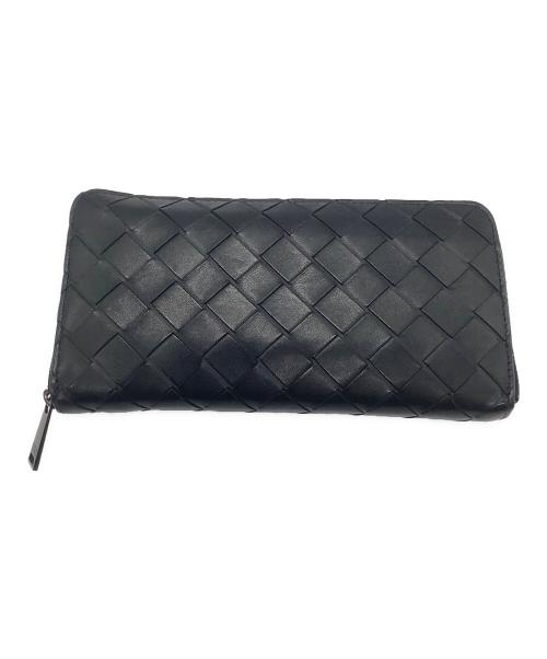 BOTTEGA VENETA（ボッテガベネタ）BOTTEGA VENETA (ボッテガベネタ) イントレチャート　ジップアラウンドウォレット ブラックの古着・服飾アイテム