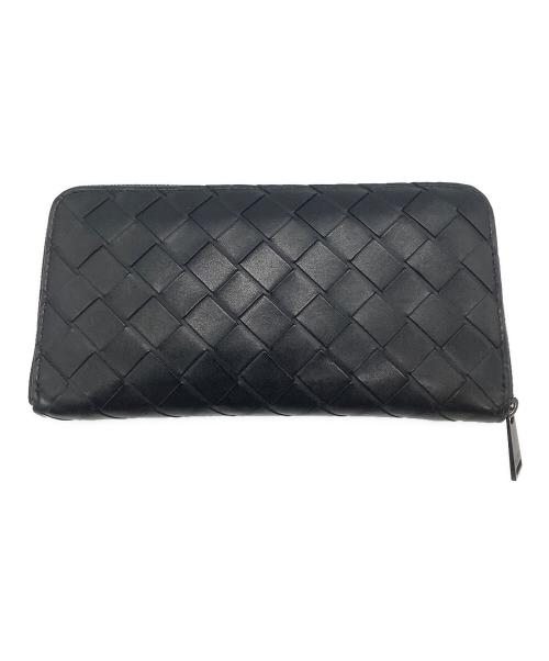BOTTEGA VENETA（ボッテガベネタ）BOTTEGA VENETA (ボッテガベネタ) イントレチャート　ジップアラウンドウォレット ブラックの古着・服飾アイテム