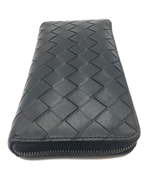 BOTTEGA VENETA（ボッテガベネタ）BOTTEGA VENETA (ボッテガベネタ) イントレチャート　ジップアラウンドウォレット ブラックの古着・服飾アイテム