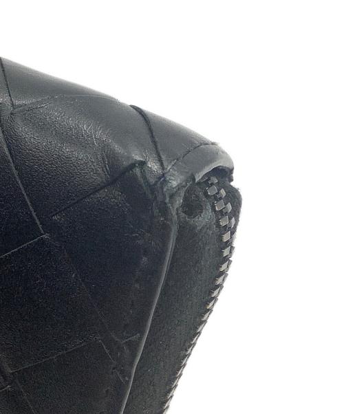 BOTTEGA VENETA（ボッテガベネタ）BOTTEGA VENETA (ボッテガベネタ) イントレチャート　ジップアラウンドウォレット ブラックの古着・服飾アイテム