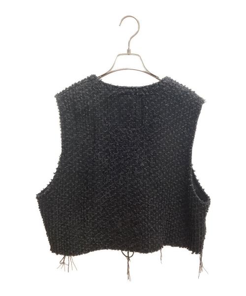 SOSHIOTSUKI（ソウシ オオツキ）SOSHIOTSUKI (ソウシ オオツキ) LUPE DENIM GRUNGE VEST ブラック サイズ:SIZE 46の古着・服飾アイテム