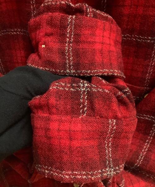 TOWN CRAFT（タウンクラフト）TOWN CRAFT (タウンクラフト) オープンカラーシャツ ブラック×レッド サイズ:Lの古着・服飾アイテム