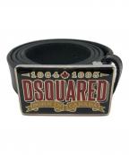 DSQUARED2ディースクエアード）の古着「ロゴバックルレザーベルト」｜ブラック