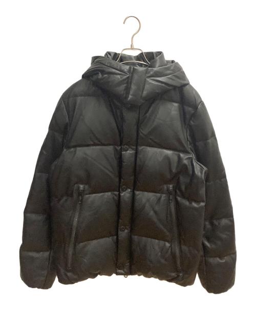 nano・universe（ナノ・ユニバース）nano・universe (ナノ・ユニバース) ラムレザーダウンジャケット ブラック サイズ:SIZE XLの古着・服飾アイテム