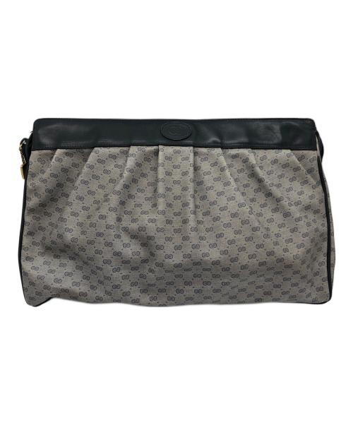 GUCCI（グッチ）GUCCI (グッチ) GG　クラッチバッグ グレー×ネイビーの古着・服飾アイテム