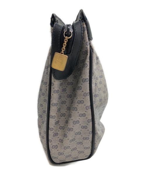 GUCCI（グッチ）GUCCI (グッチ) GG　クラッチバッグ グレー×ネイビーの古着・服飾アイテム