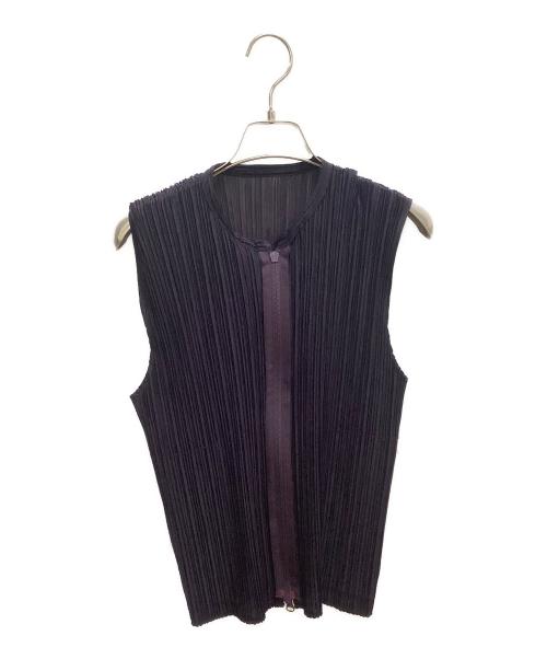 PLEATS PLEASE（プリーツプリーズ）PLEATS PLEASE (プリーツプリーズ) プリーツベスト パープル サイズ:3の古着・服飾アイテム