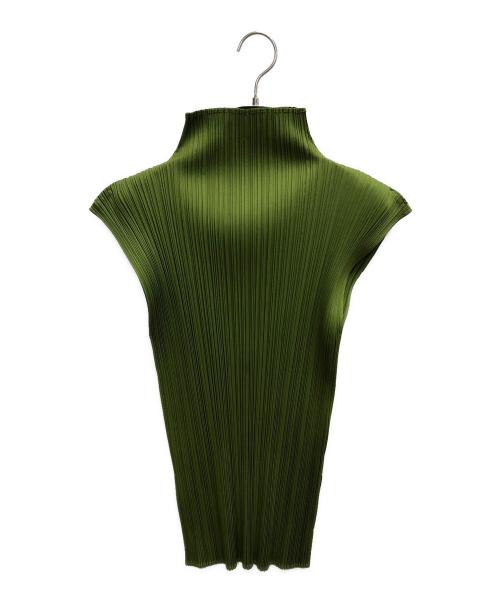 PLEATS PLEASE（プリーツプリーズ）PLEATS PLEASE (プリーツプリーズ) プリーツノースリーブブラウス グリーン サイズ:SIZE 3の古着・服飾アイテム