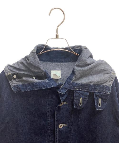 POST O'ALLS（ポストオーバーオールズ）POST O'ALLS (ポストオーバーオールズ) blue denim Navy Parka インディゴブルー サイズ:Mの古着・服飾アイテム