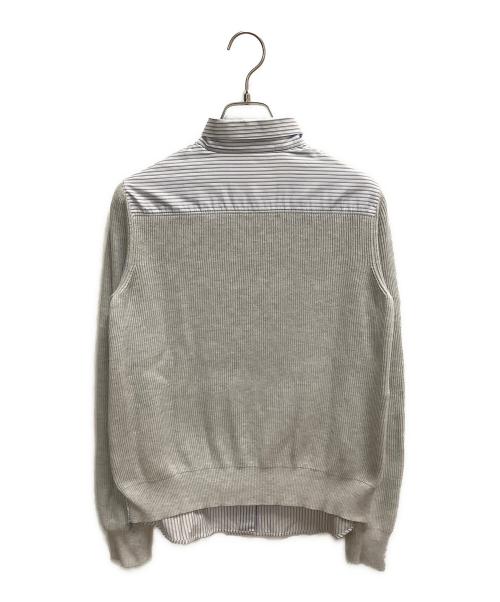 Maison Margiela（メゾンマルジェラ）Maison Margiela (メゾンマルジェラ) スリーブ切替フリルシャツ ブルー×ホワイト サイズ:SIZE 40の古着・服飾アイテム