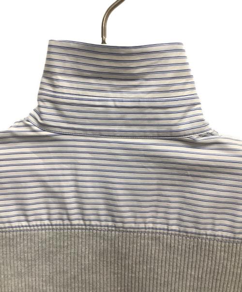 Maison Margiela（メゾンマルジェラ）Maison Margiela (メゾンマルジェラ) スリーブ切替フリルシャツ ブルー×ホワイト サイズ:SIZE 40の古着・服飾アイテム