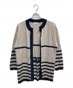 GIVENCHYジバンシィ）の古着「ボーダーカーディガン」｜ホワイト×ネイビー