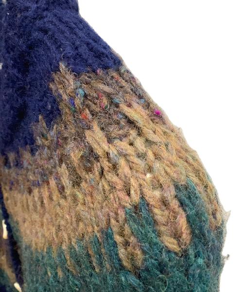 Danspun（ダンスパン）Danspun (ダンスパン) ノルディックニットカーディガン ネイビー×ブラウン サイズ:表記なしの古着・服飾アイテム