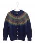 Danspun（ダンスパン）の古着「ノルディックニットカーディガン」｜ネイビー×ブラウン