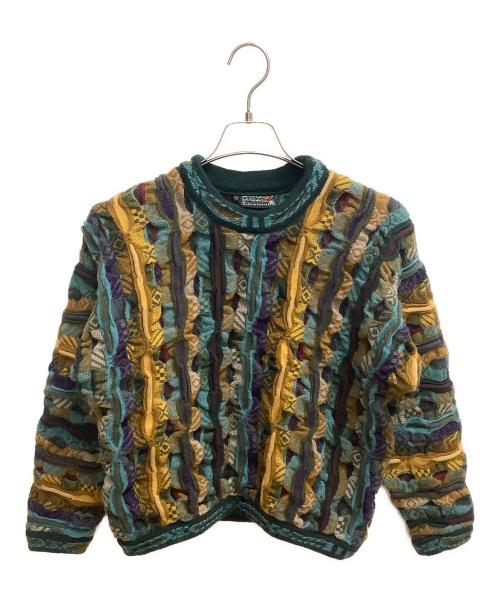 Coogi（クージー）Coogi (クージー) ショート3Dニット ブルー×イエロー サイズ:SIZE Mの古着・服飾アイテム