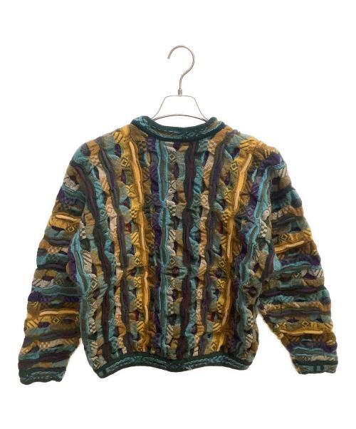 Coogi（クージー）Coogi (クージー) ショート3Dニット ブルー×イエロー サイズ:SIZE Mの古着・服飾アイテム