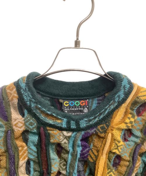 Coogi（クージー）Coogi (クージー) ショート3Dニット ブルー×イエロー サイズ:SIZE Mの古着・服飾アイテム