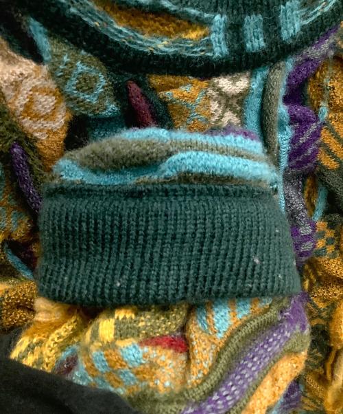 Coogi（クージー）Coogi (クージー) ショート3Dニット ブルー×イエロー サイズ:SIZE Mの古着・服飾アイテム