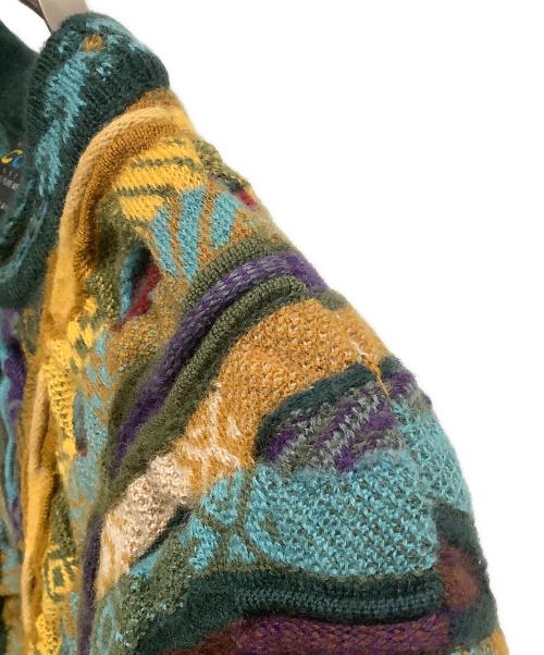 Coogi（クージー）Coogi (クージー) ショート3Dニット ブルー×イエロー サイズ:SIZE Mの古着・服飾アイテム