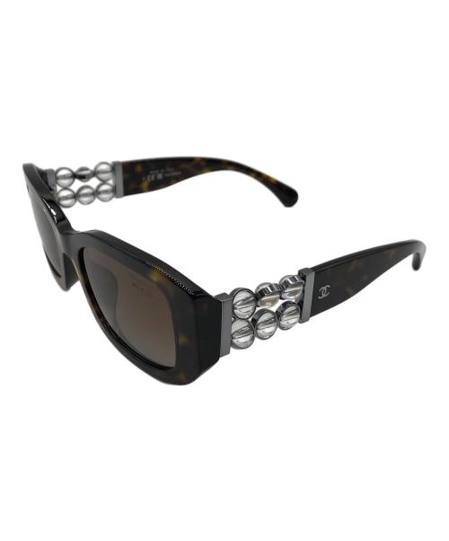 CHANEL（シャネル）CHANEL (シャネル) レクタングル シェイプ アイウェア ブラウン サイズ:53□19-140の古着・服飾アイテム