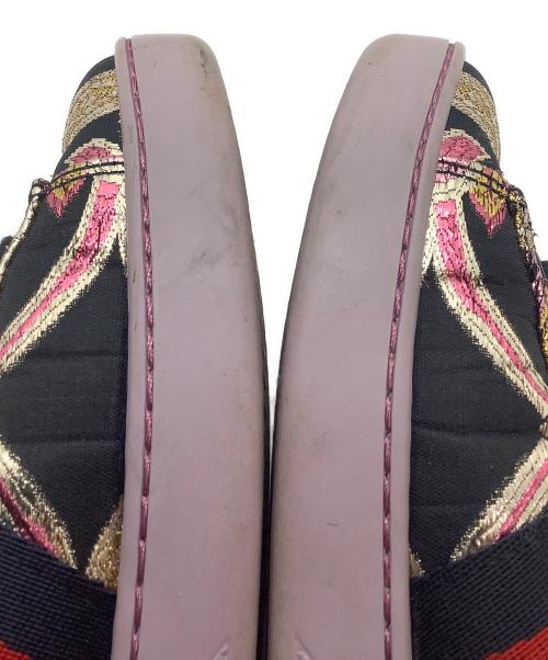 GUCCI（グッチ）GUCCI (グッチ) ジャガードフラワースニーカー パープル×ゴールド サイズ:SIZE 36 1/2の古着・服飾アイテム