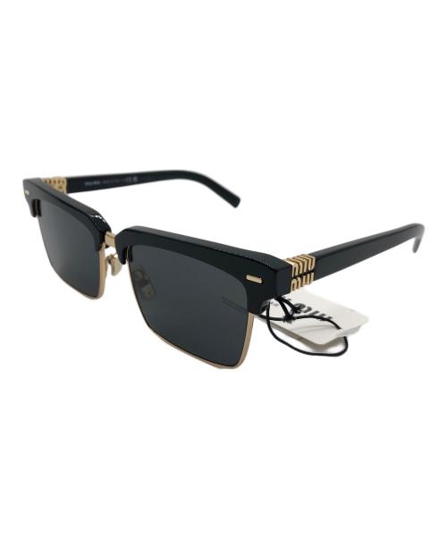 MIU MIU（ミュウミュウ）MIU MIU (ミュウミュウ) サングラス ブラック×ゴールド サイズ:54□17-140の古着・服飾アイテム